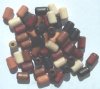50 9x6mm Mixed Tube (3mm hole) Wood Beads
